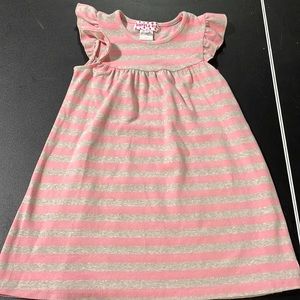 Ruffle Girl dress, size 8, pink and grey